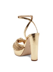 Immie Platform Sandal in Gold Snake