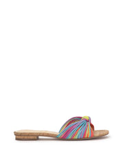 Dydra Knotted Flat Sandal in Multi Stripe
