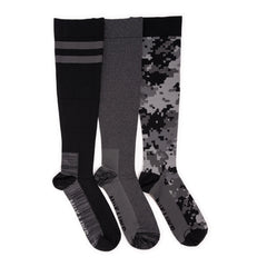 Men's 3 Pack Nylon Compression Knee-High Socks