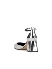 Fulian Block Heel Pump in Silver