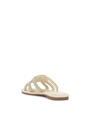 Bria Flat Sandal in Ivory