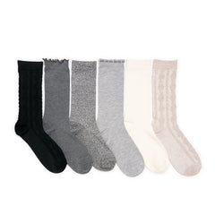 Women's 6 Pack Whisper Soft Crew Socks 8 Inch