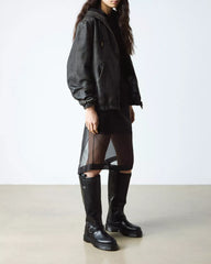 Anistone Knee High Orleans Leather Biker Boots