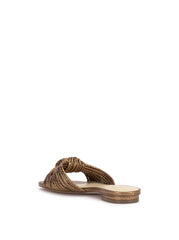 Dydra Knotted Flat Sandal in Bronze
