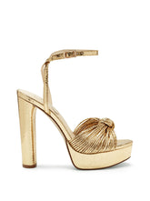 Immie Platform Sandal in Gold Snake