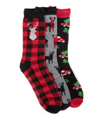 Men's 3 Pack Terry Novelty Holiday Socks