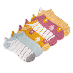 Women's 6 Pack 3D Tab Low-Cut Ankle Socks