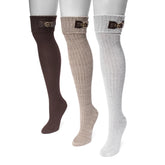 Women's 3 Pair Buckle Cuff Over the Knee Socks