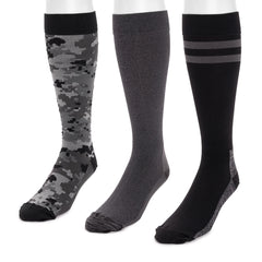 Men's 3 Pack Nylon Compression Knee-High Socks
