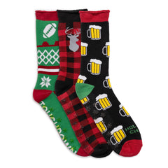 Men's 3 Pack Terry Novelty Holiday Socks