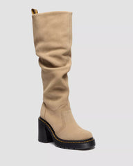 KASEY Suede Knee High Heeled Boots