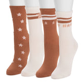 Women's 4 Pack Poly Howdy Crew Socks