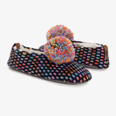 Women's Luxe Space-Dye Pom Ballerina Slipper