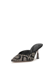 Xia Pointed-Toe Mule in Embellished Black