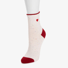 Women's Luxe Texture Embroidery Crew Sock
