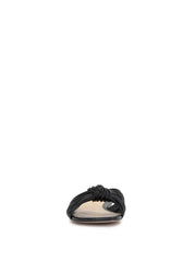 Dydra Knotted Flat Sandal in Black