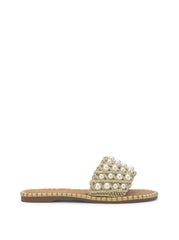 Brennara Flat Sandal in Soft Gold