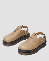 Zebzag Leather Slingback Platform Mules