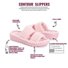 Women's Ribbed Terry Slide Comfort Contour Slipper