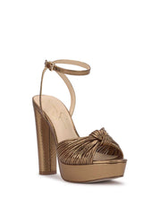 Immie Platform Sandal in Bronze Snake