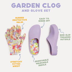 Women's Garden Clog and Bonus Glove Set
