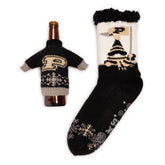 Purdue Unisex Cabin Sock with Bottle Sweater