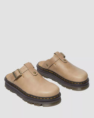 Zebzag Leather Slingback Platform Mules