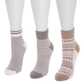 Women's 3 Pair Pack Quarter Crew Cotton Compression Sock