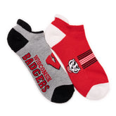 Wisconsin Badgers GameDay Unisex Lowcut Socks 2 Pair Pack