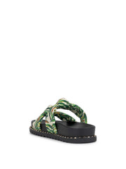 Caralyna Flat Sandal in Green Multi