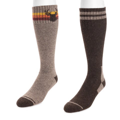 Men's 2 Pair Pack Wool Blend Compression Knee-High Socks