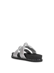 Caralyna Flat Sandal in Silver