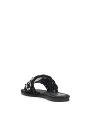 Brennara Flat Sandal in Black