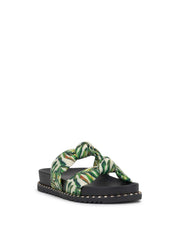 Caralyna Flat Sandal in Green Multi