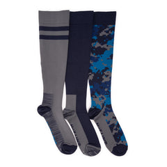 Men's 3 Pack Nylon Compression Knee-High Socks