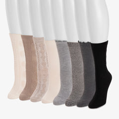 Women's Luxe 8 Pair Pack Whisper Soft Crew Socks