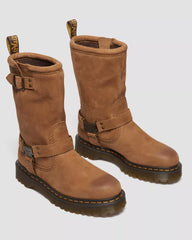 Anistone Hi Tumbled Nubuck Biker Boots