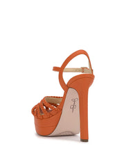 Inaia Braided Platform Sandal in Tangerine