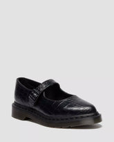 ELPHIE MJ Croc Emboss Leather Shoes
