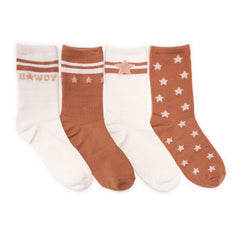 Women's 4 Pack Poly Howdy Crew Socks
