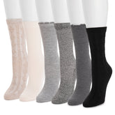 Women's 6 Pack Whisper Soft Crew Socks 8 Inch
