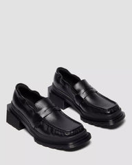 MAYBOLE LOAFER Square Toe Ruched Leather Loafers