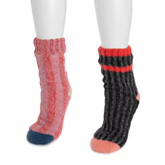 Women's Color Blocked Sweater Cabin Socks 2 Pair Pack
