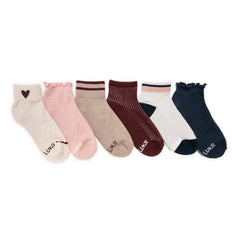 Women's 6 Pack Dream Step by Muk Luks Mini Crew Socks