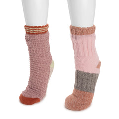 Women's Color Blocked Sweater Cabin Socks 2 Pair Pack