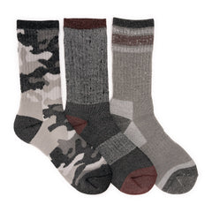 Men's 3 Pair Pack Crew Heat Retainer Hiking Socks