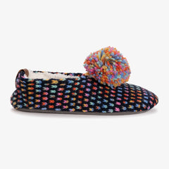 Women's Luxe Space-Dye Pom Ballerina Slipper