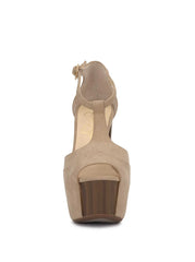 Dany T-Strap Platform Sandal in Almond