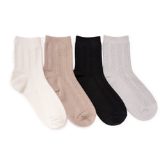 Women's 4 Pack Fluffy Microfiber Texture Crew Socks