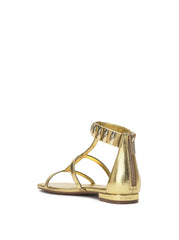 Elusta Flat Sandal in Gold